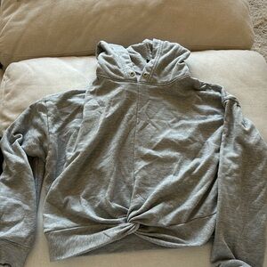 Gray cropped hoodie
